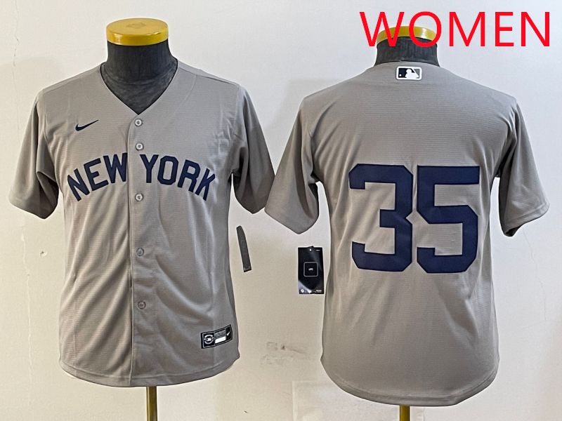 Women New York Yankees 35 No Name Grey Game 2025 Nike MLB Jersey style 7